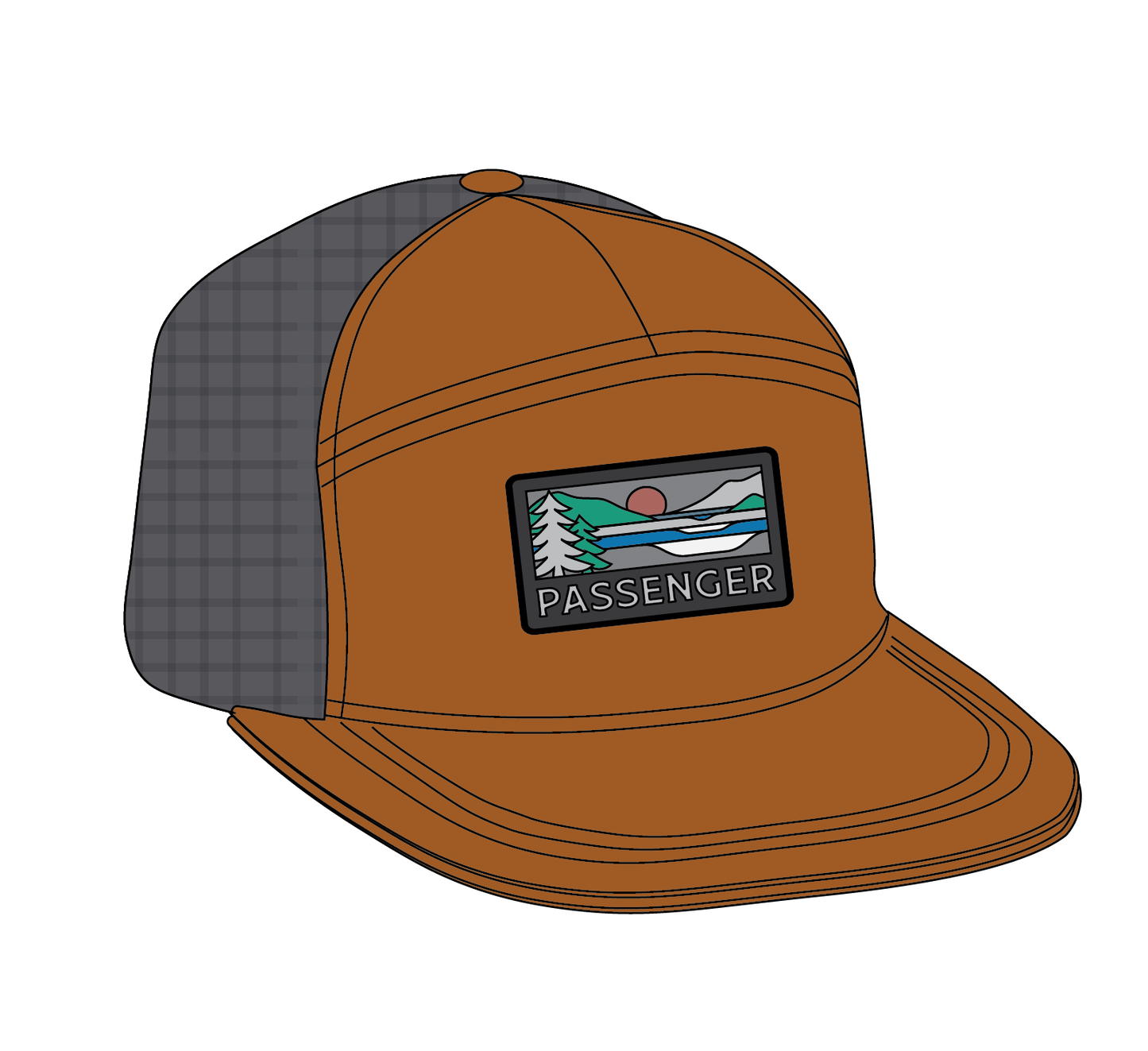 Roamer 7 Panel Organic Cotton Trucker Cap - Wine