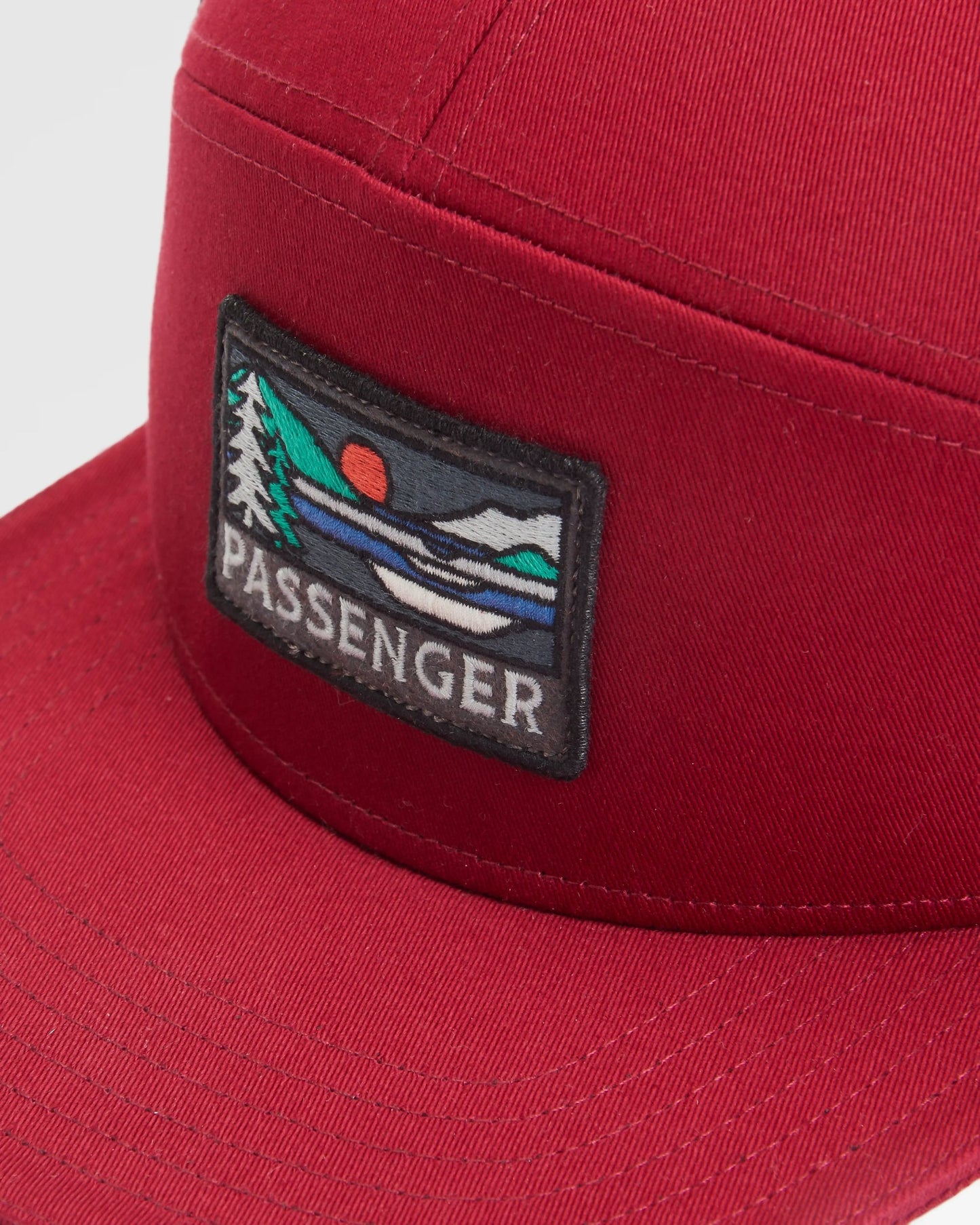 Roamer 7 Panel Organic Cotton Trucker Cap - Wine