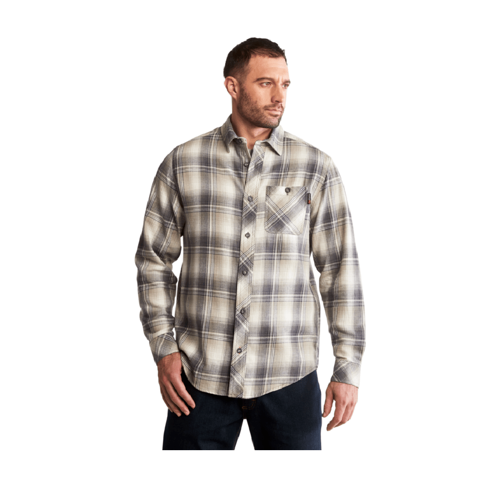 Timberland PRO Men's Woodfort Mid-Weight Flannel Work Utility Button Down Shirt