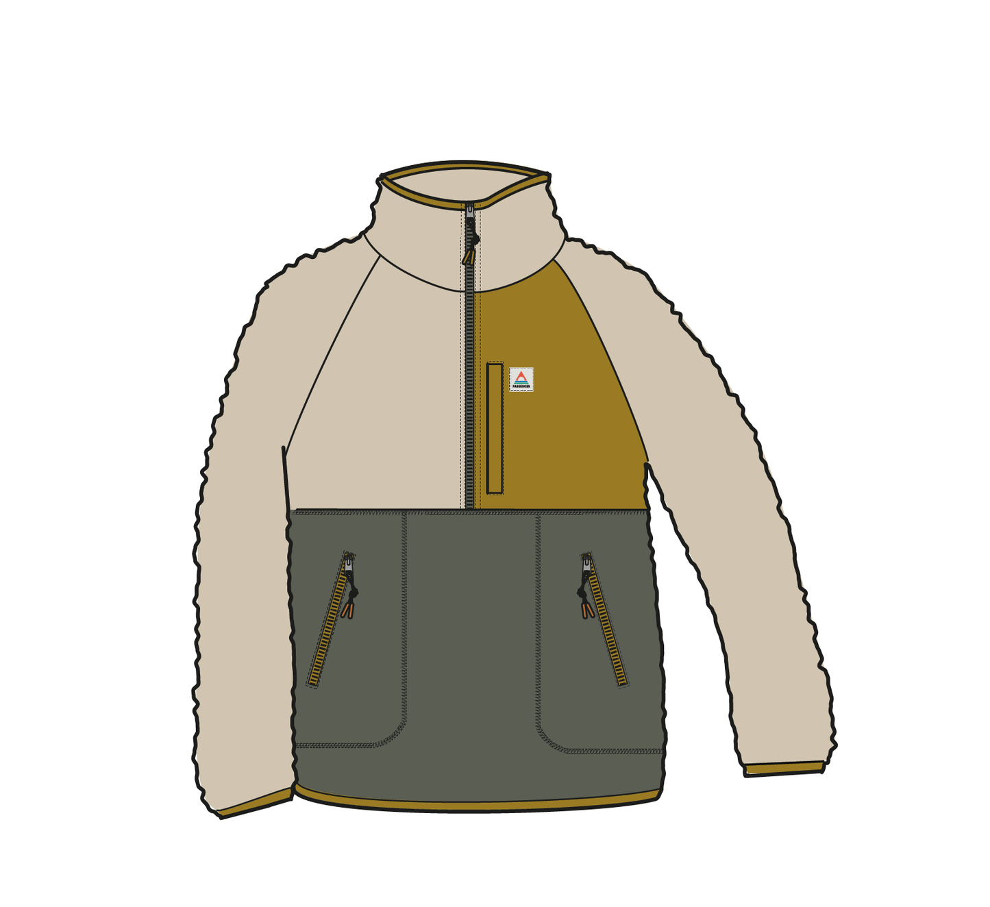 Home Recycled Sherpa Fleece - Vintage White/Dusty Olive