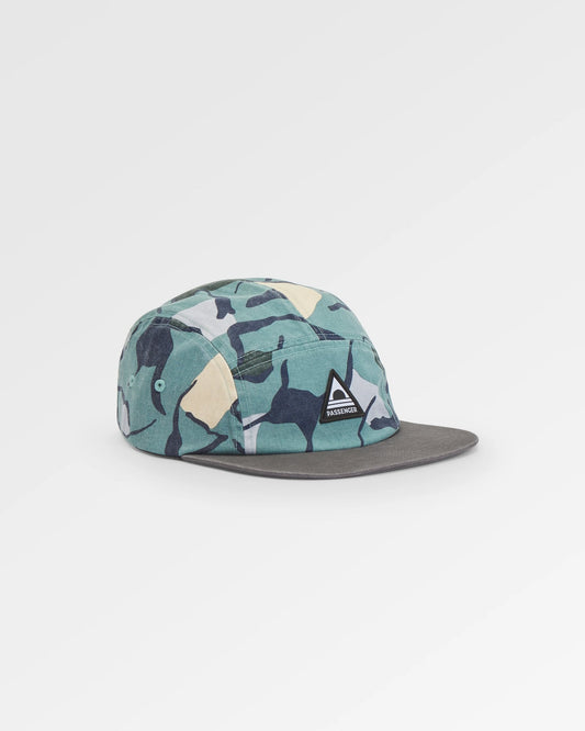 Coast Organic Cotton 5 Panel Snapback Cap - Abstract Trails Arctic