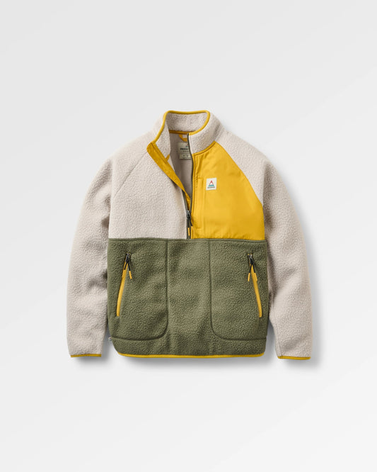 Home Recycled Sherpa Fleece - Vintage White/Dusty Olive