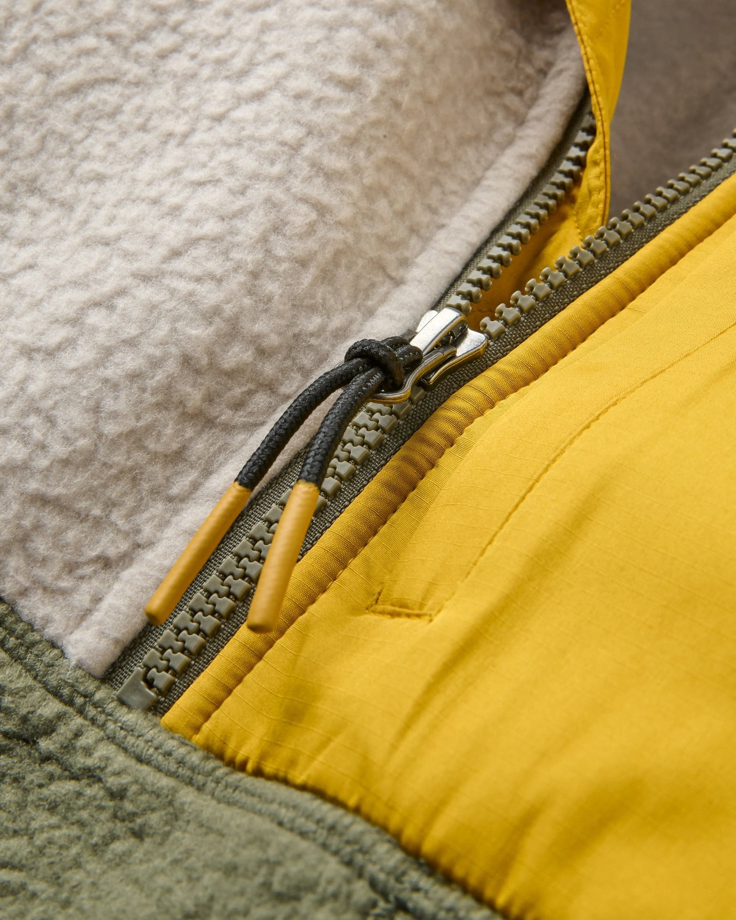 Home Recycled Sherpa Fleece - Vintage White/Dusty Olive